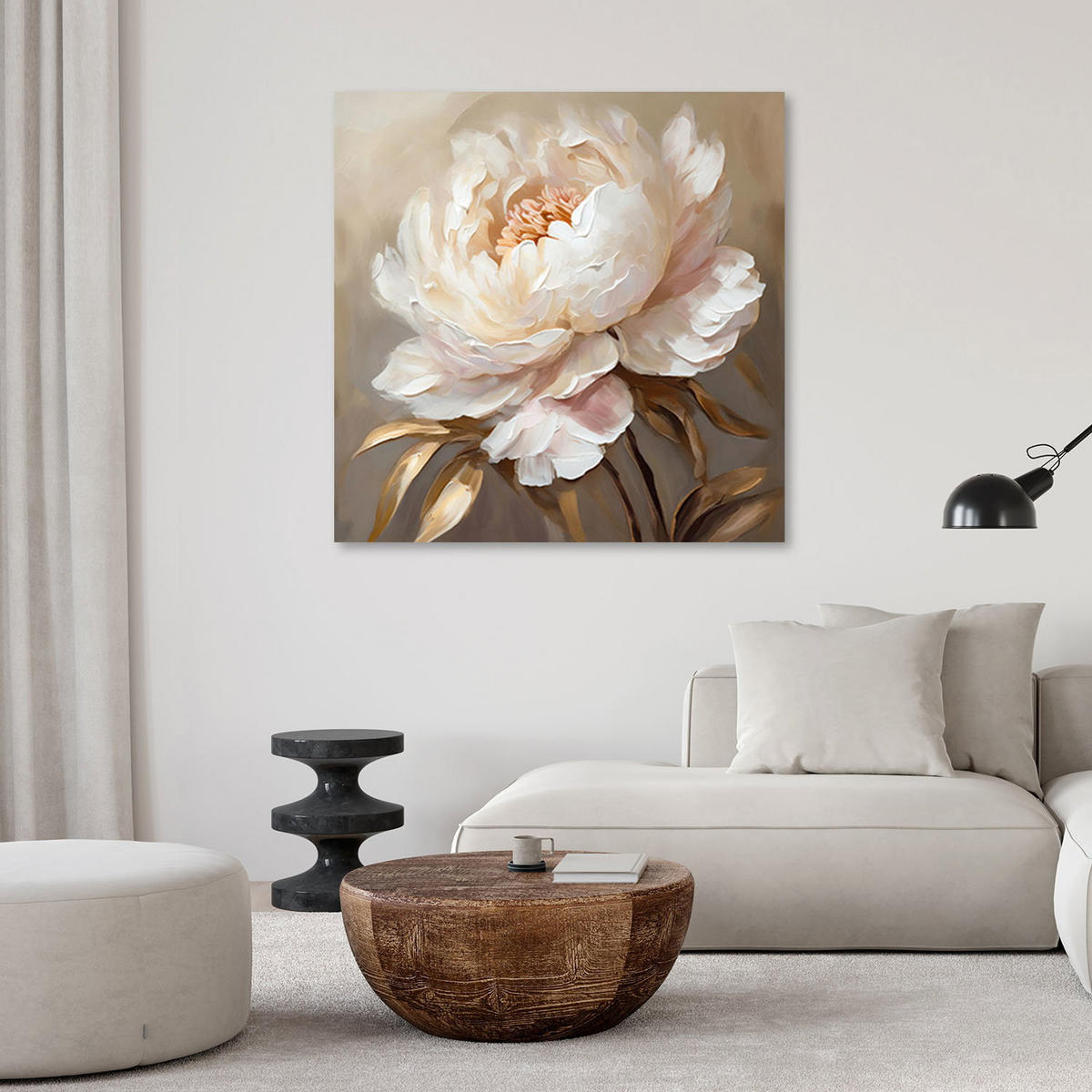 KUNSTDRUCK Beige 40/40 cm - Beige, Textil (40/40cm) - KUNSTLOFT