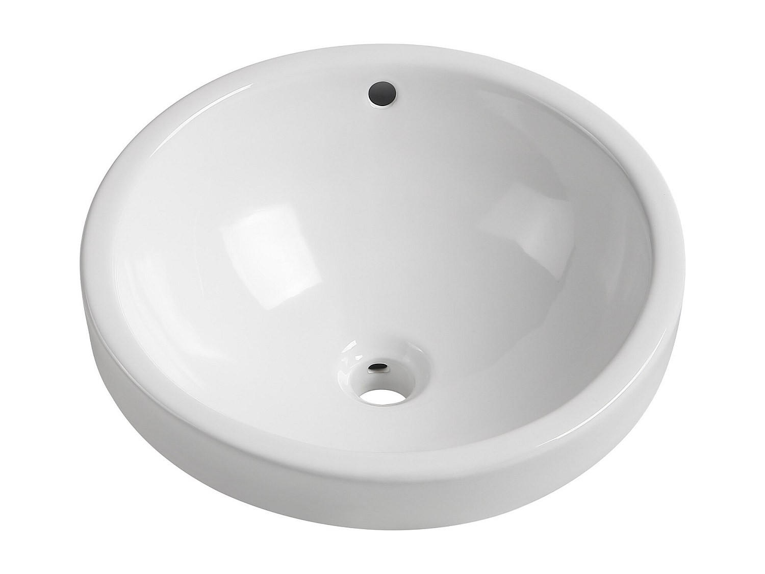 EINBAUWASCHBECKEN - 46 cmcm x 46 cmcm - Keramik - Weiß - CATONAC - Weiß, Keramik (46/19.5/46cm) - Vente-Unique