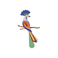 WANDDEKO Leuchtender Vogel 6.4/40.2 cm - Multicolor, Wellpappe (6.4/40.2/43cm) - Studio Roof