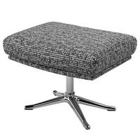 HOCKER mit Kreuzfuß - Chromfarben/Grau, Textil/Metall (54/41/41cm) - home24