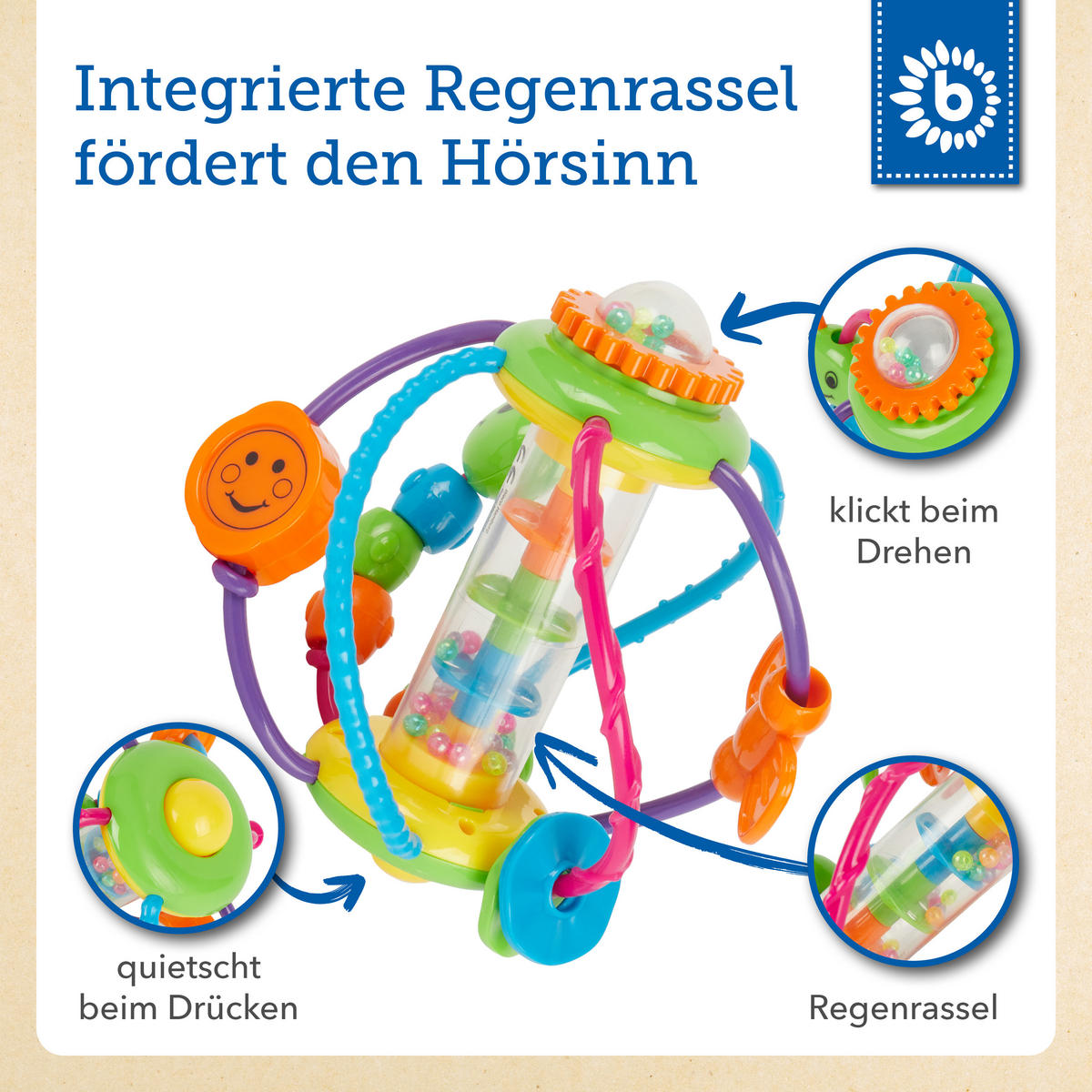 MOTORIKBALL Babys - Multicolor, Kunststoff (15/15cm) - Bieco Spielwaren