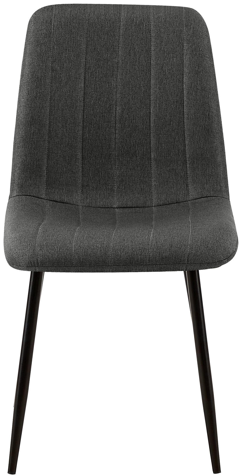 STUHL 4er Set Stoff Dunkelgrau - Dunkelgrau/Schwarz, Textil/Metall (45/88/53cm) - CLP