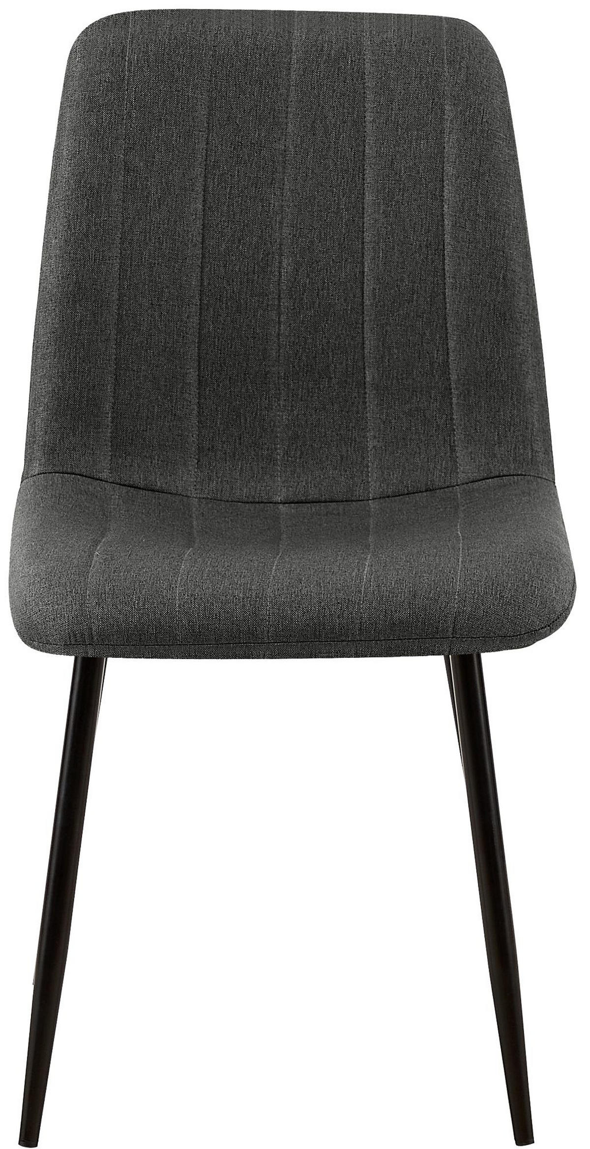 STUHL 4er Set Stoff Dunkelgrau - Dunkelgrau/Schwarz, Textil/Metall (45/88/53cm) - CLP