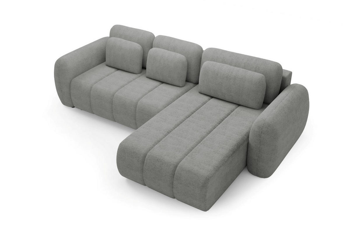 ECKSOFA mit Schlaffunktion Premium Grau - Schwarz/Grau, Holz/Holzwerkstoff (304/190cm) - Furnisell