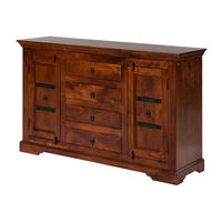 SIDEBOARD Akazie 150x45x89 nougat lackiert OXFORD #513 - Dunkelbraun, Holz (150/89/45cm) - Massivmoebel24