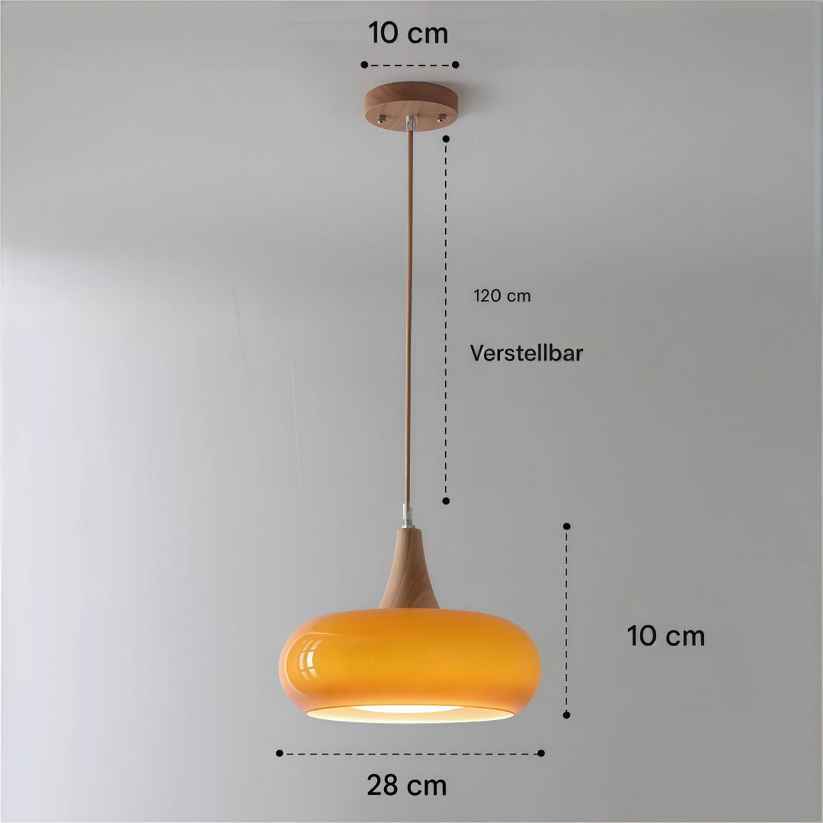 PENDELLEUCHTE Modern Orangenglas Vintage - Orange, Glas (10/28/10cm) - Authentics