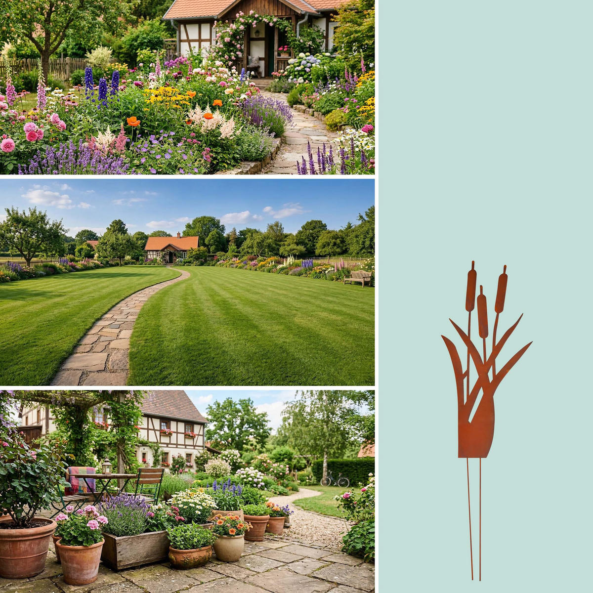 ZÁHRADNÝ kolík - hnedá, kov (0.5cm) - Relaxdays