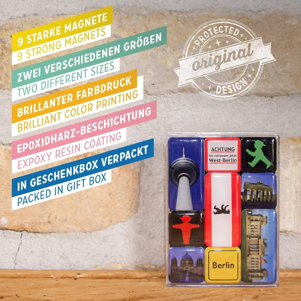 MAGNETSET 9-teilig Berlin Ampelmann - Multicolor, Metall (7/9/2cm) - Nostalgic-Art