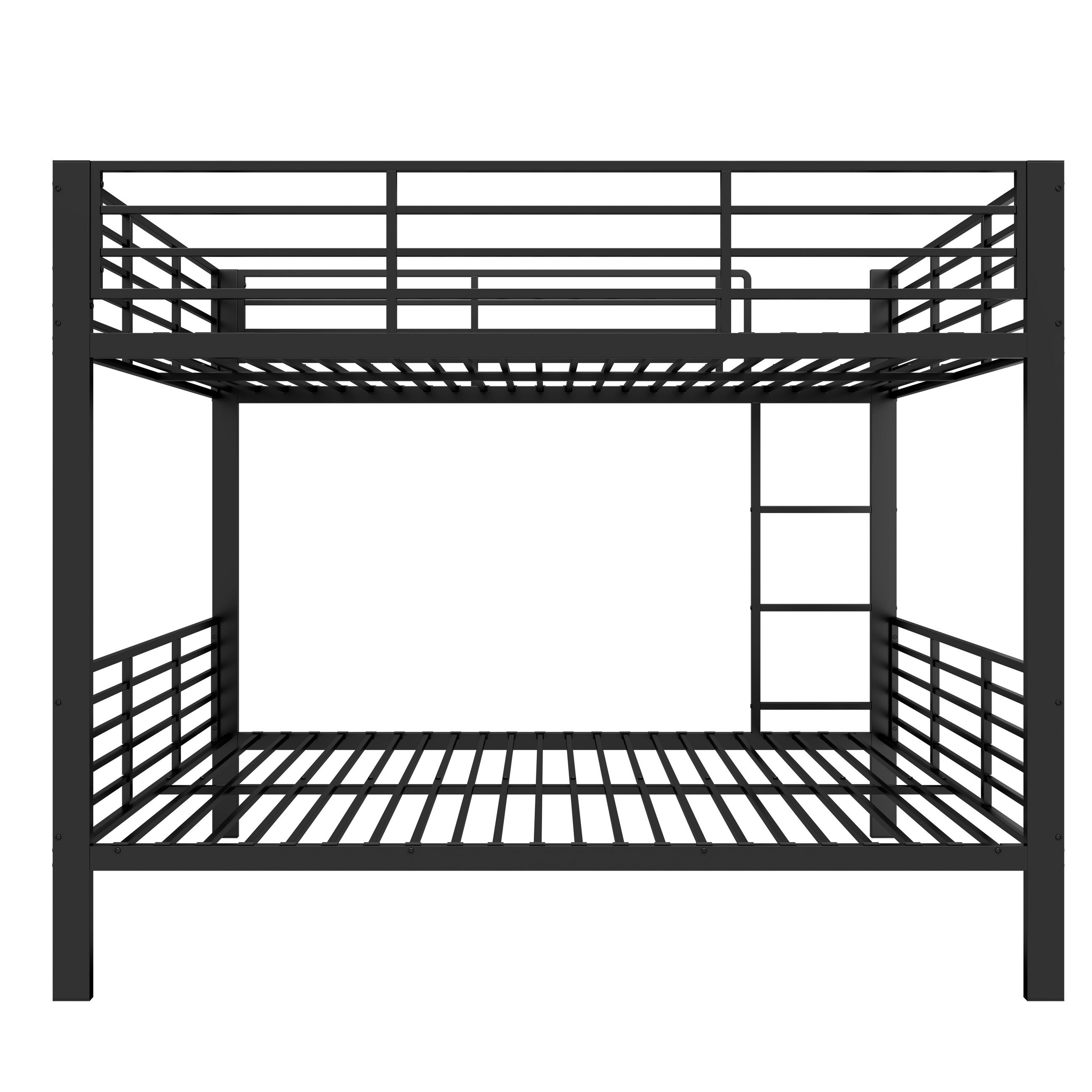 ETAGENBETT 140/200 cm DE-33078 mit Rausfallschutz und Leiter Schwarz - Schwarz, Metall (140/200cm) - ComfortXL