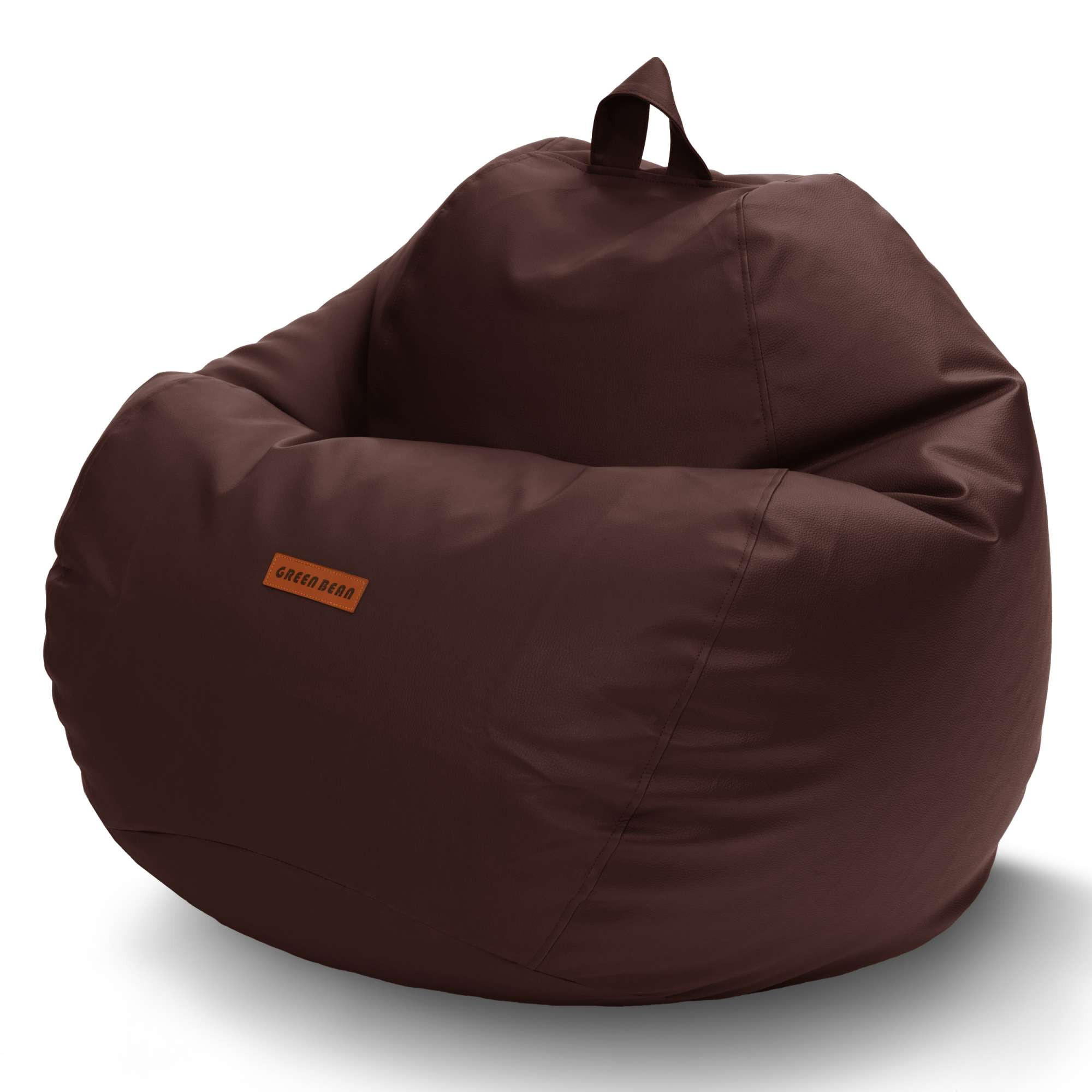 INDOOR SITZSACK Scoop Kunstleder - Dunkelbraun, Textil (90/70/70cm) - Green Bean
