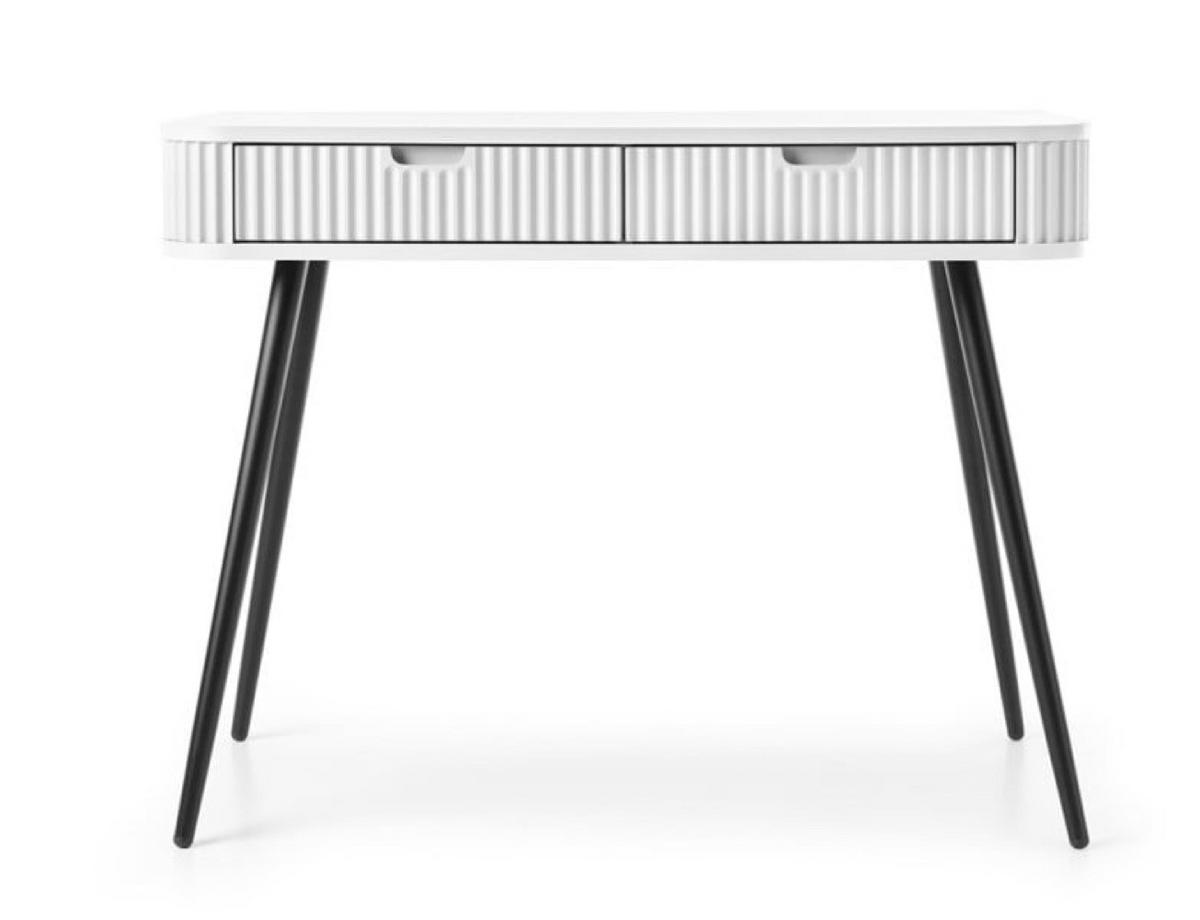 KONSOLENTISCH Weiß ZOJA Gefräst Schwarze Griffe Mit Metallgestell - Weiß, Holzwerkstoff (49/49/80cm) - Sepro Meble