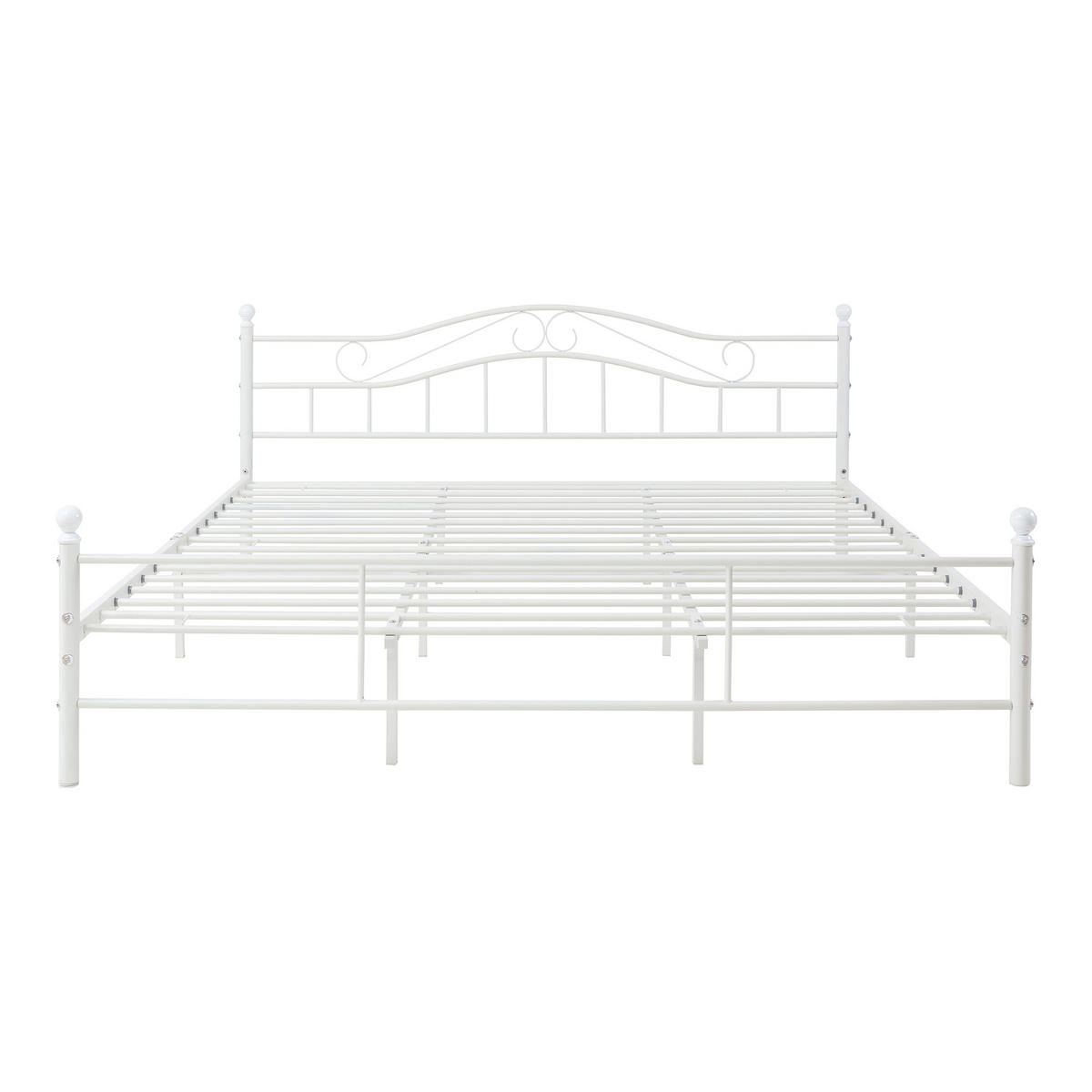 METALLBETT Florenz - Weiß, Metall (180/200cm) - [en.casa]