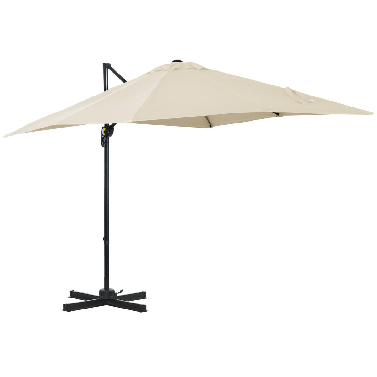 AMPELSCHIRM DE-11437 neigbar, 360° drehbar, 2,5 x 2,5 m Creme - Creme, Metall (245/245cm) - ComfortXL