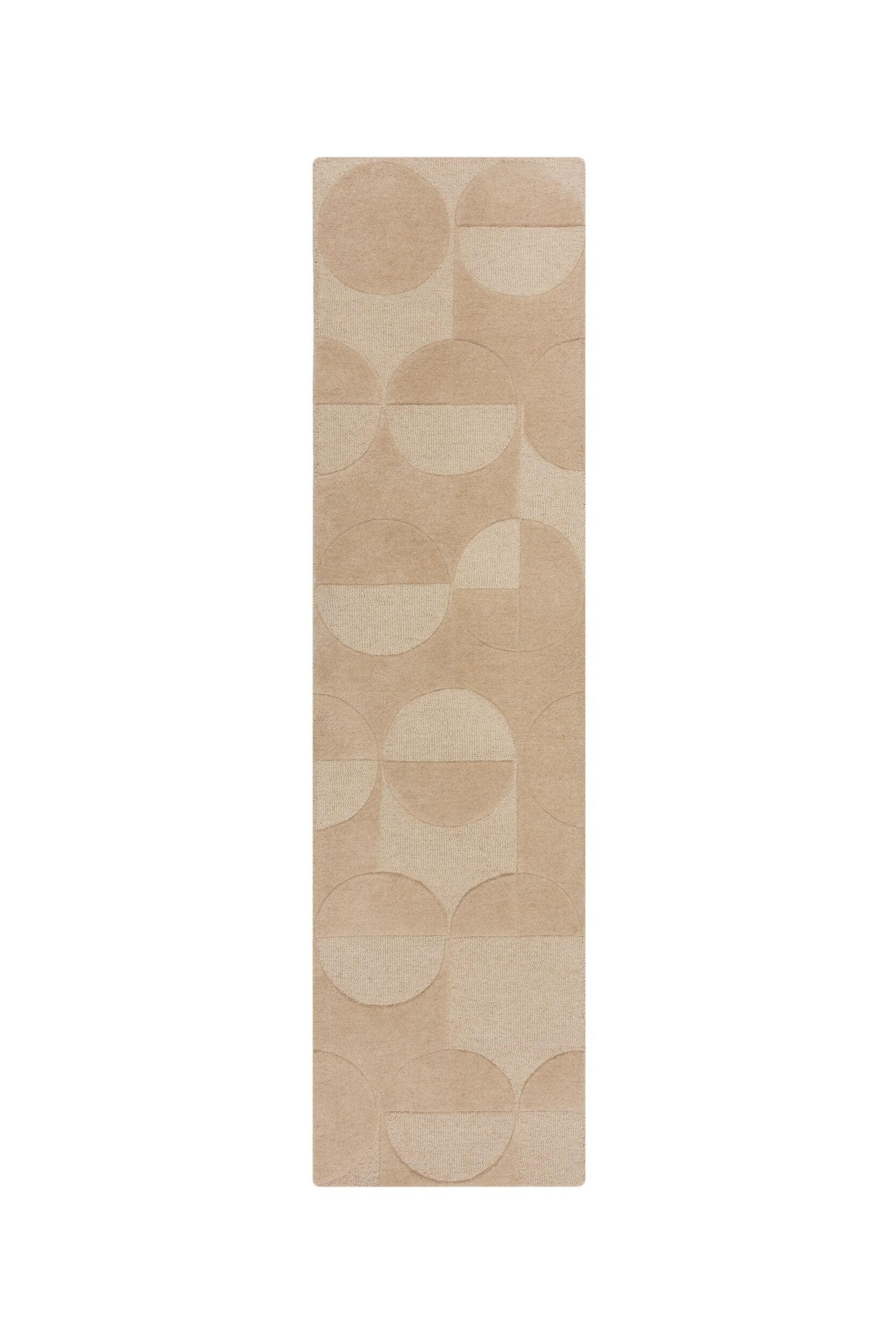WOLLTEPPICH Geometrisches-Design, naturfarben DEBEN NOAH, Braun 60x230 cm - Braun, Textil (60/230cm) - KADIMA DESIGN