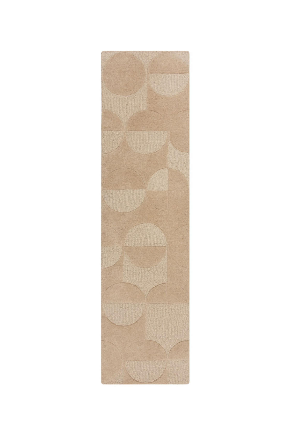 WOLLTEPPICH Geometrisches-Design, naturfarben DEBEN NOAH, Braun 60x230 cm - Braun, Textil (60/230cm) - KADIMA DESIGN