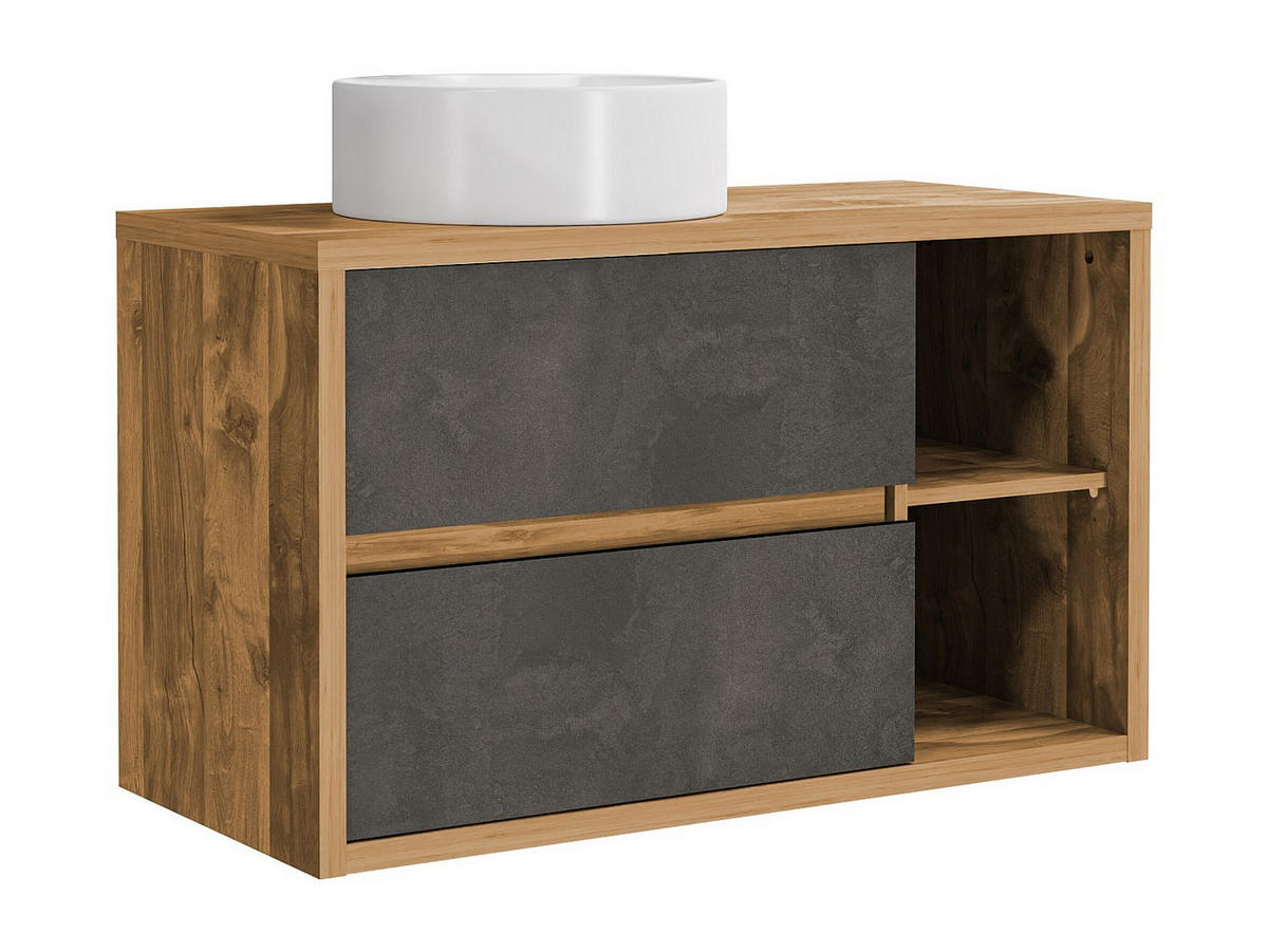 EINZELWASCHTISCH - 100 cm x 45.5 cm - Holz, Platte - Naturfarben Hell - TIKITIKI - Naturfarben, Holz (100/60/45.5cm) - Vente-Unique