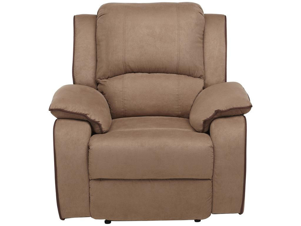 RELAXSESSEL Fernsehsessel - Microfaser - Taupe - HERNANI - Braun, Textil (96/99/100cm) - Vente-Unique
