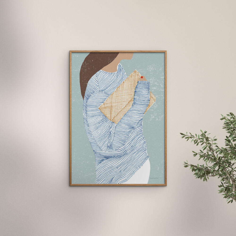 POSTER Wild Apple - Striped I - Blau, Papier (30/40/0.1cm) - Poster&Frame