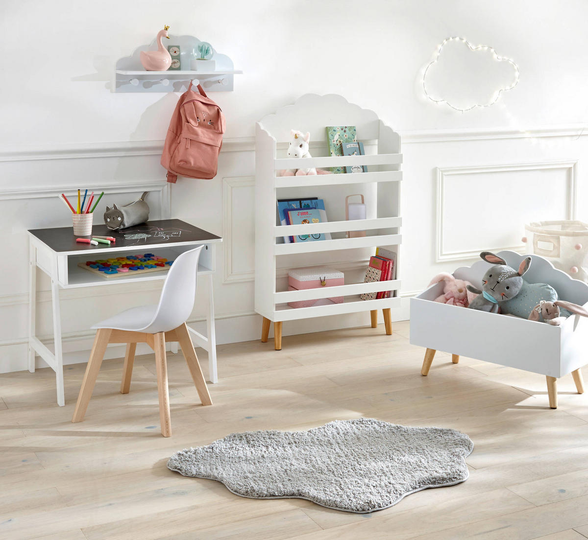 KINDERSTUHL Holz, Naturfarben - Weiß, Holz/Kunststoff (34/58/30cm) - Atmosphera Createur d´interieur