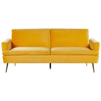 3-SITZER-SCHLAFSOFA Samtstoff Gelb Vettre - Gelb, Textil (210/88/84cm) - Beliani