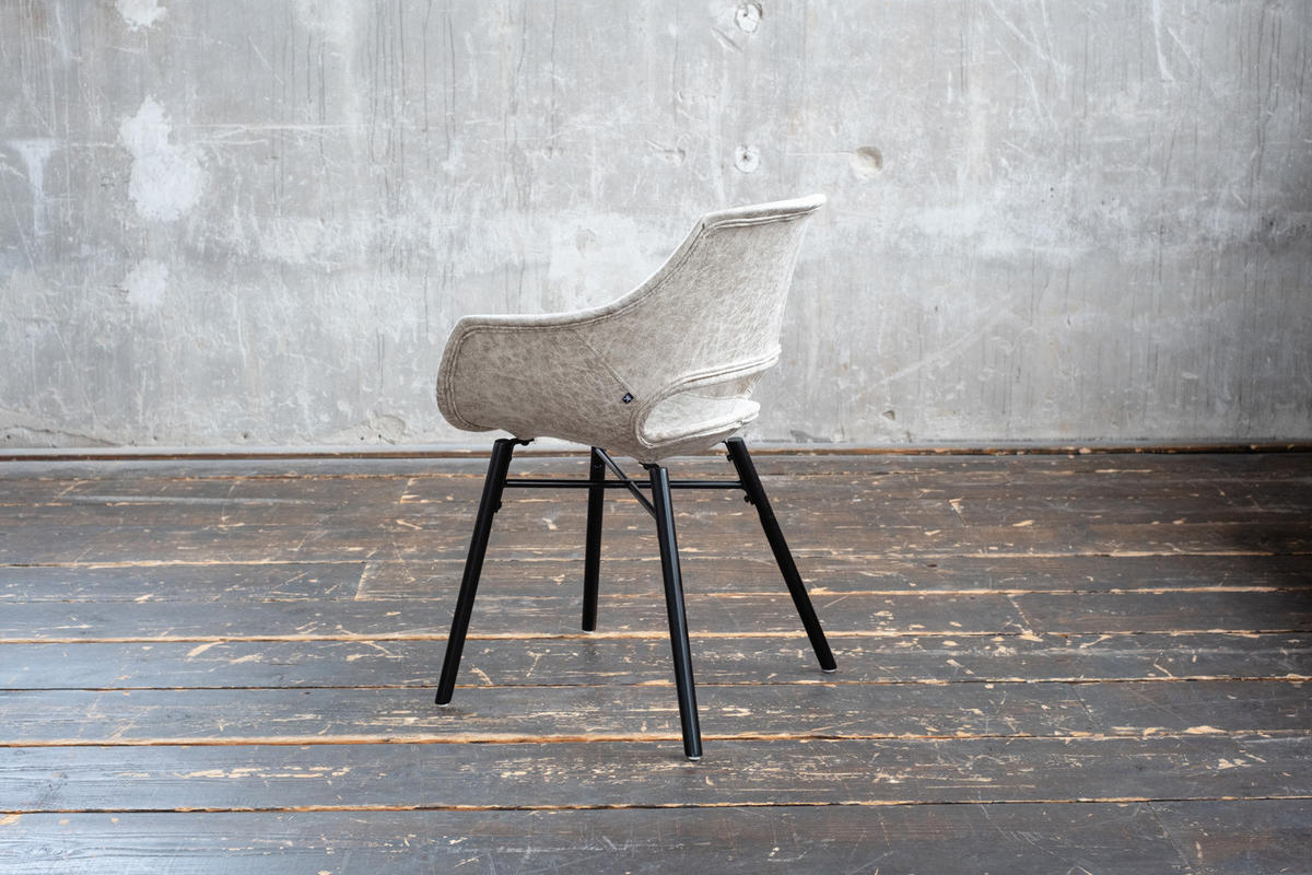 STUHL ZAJA Cremeweiß Microfaser - Creme, Textil (57/82/59cm) - KAWOLA