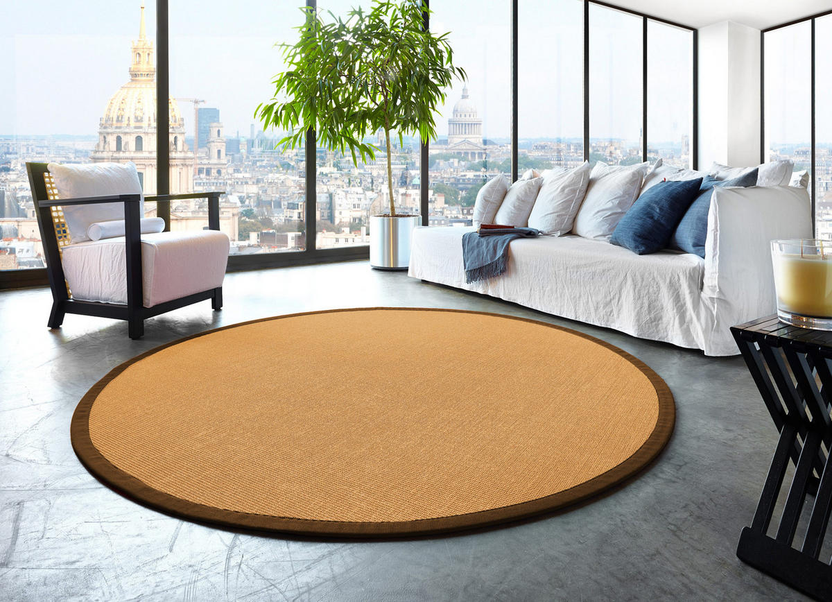 TEPPICH Sisal Manaus cognac/coffe Rund 350cm - Cognac/Mokka, Textil (350/350cm) - Astra