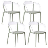 GARTENSTUHL 4er-Set stapelbar Hellgrün Malevizi - Hellgrün, Kunststoff (45/77/45cm) - Beliani
