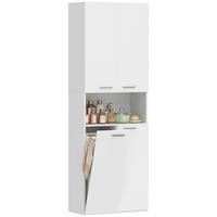 HOCHSCHRANK DE-08529 mit ausklappbarem Wäschekorb Weiß - Weiß, Holzwerkstoff (60/174/30cm) - ComfortXL