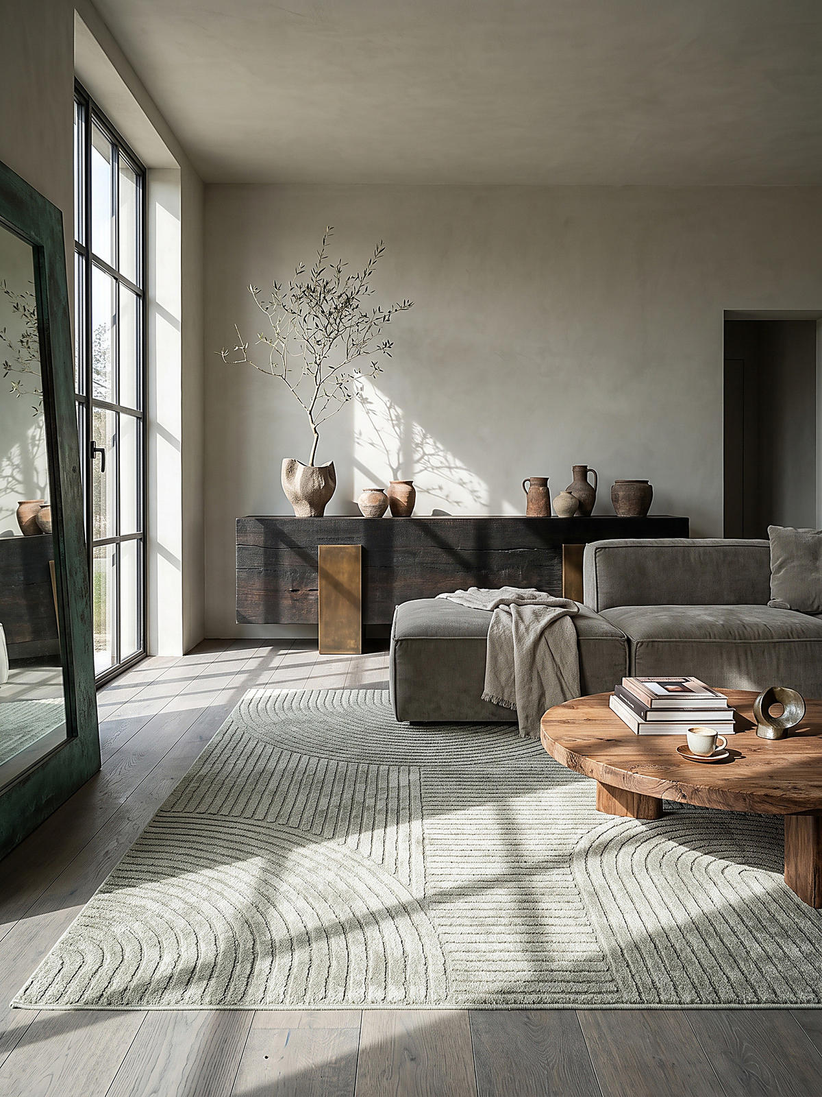 KURZFLORTEPPICH Geometrisch CETINA Polypropylen - Grün, Textil (240/340cm) - KADIMA DESIGN