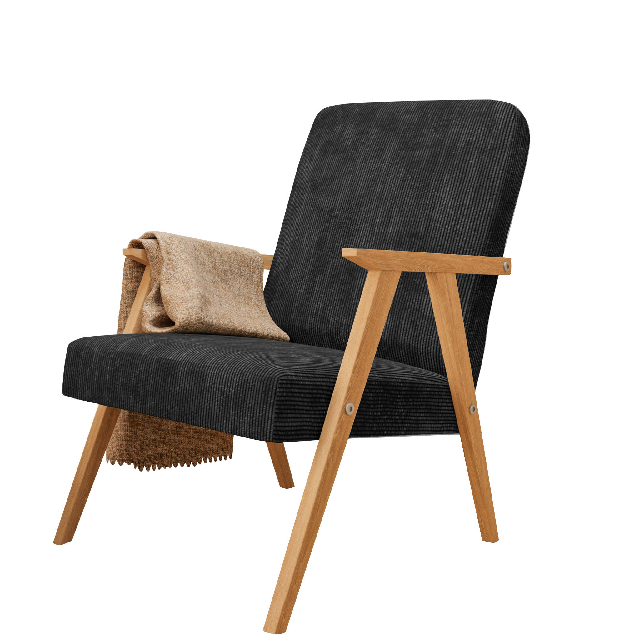 SESSEL Petra 81x63 cm im minimalistischen Stil Scandinavian, Holz, schwarz - Schwarz, Holz (59/81/63cm) - Margaret Hadas24