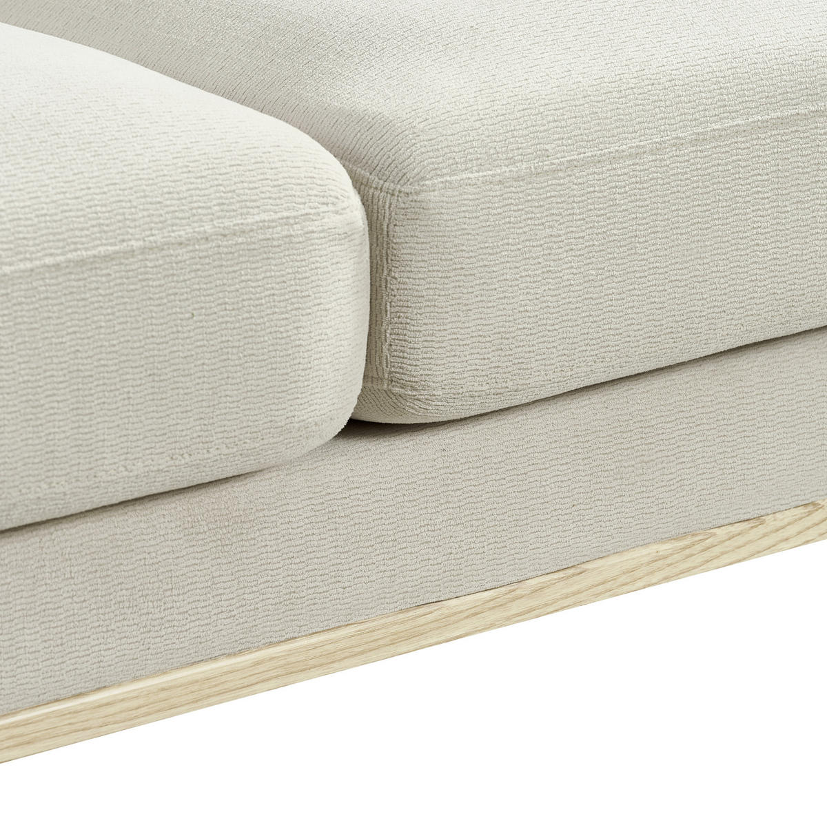 SOFA mit USB-Anschluss Stoff Beige - Beige, Holzwerkstoff (135/85/72cm) - Meubliv