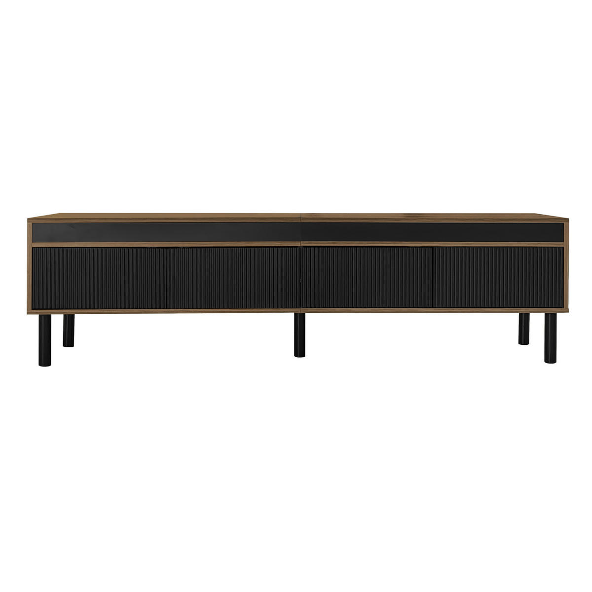 TV-SCHRANK mit 4 Türen 170 x 38 x 47,7 cm Schwarz/Natur - Schwarz, Holzwerkstoff (38/47/170cm) - Beauniv