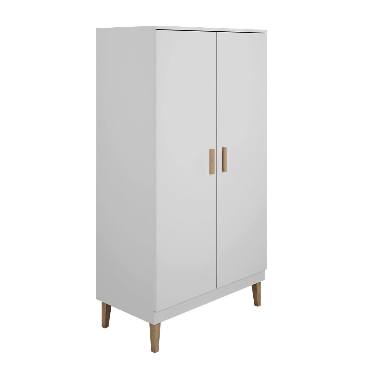 SKRIŇA 2 dvere Kubi Biela - biela, kompozitné drevo (184/55/100cm) - Petits-meubles