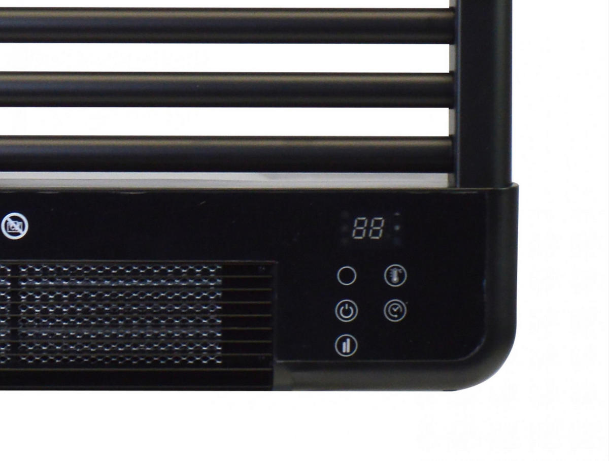 HANDTUCHTROCKNER Schwarz mit Elektrosystem und Wandhalterung 2000 W - Schwarz, Metall (54/102/14cm) - Purline