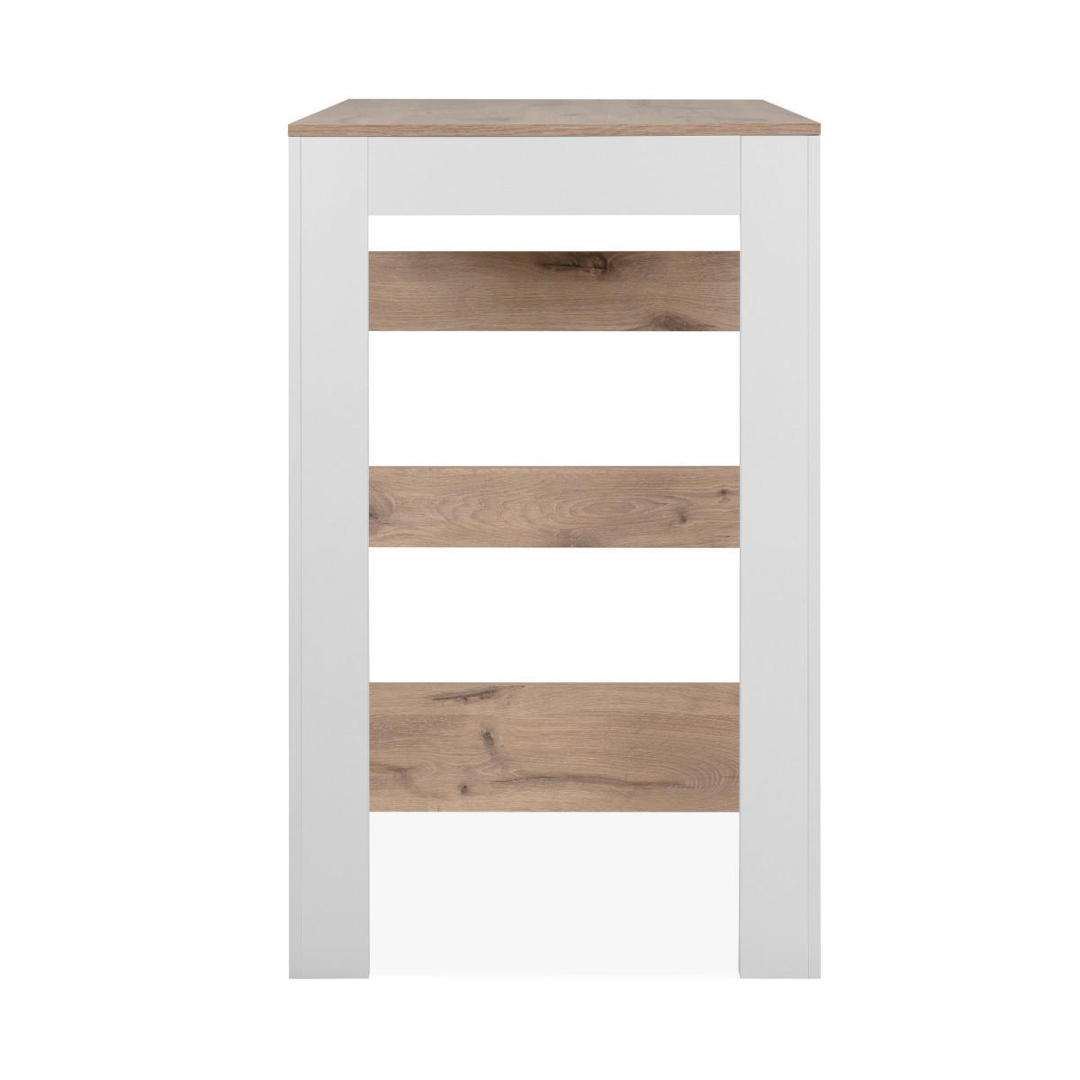 ESSTISCH mit 3 Ablagefächern Dekor Eichenoptik Viking und Weiß 92/67/106 cm - Apfelbaumfarben, Holzwerkstoff (92/67/106cm) - Calicosy