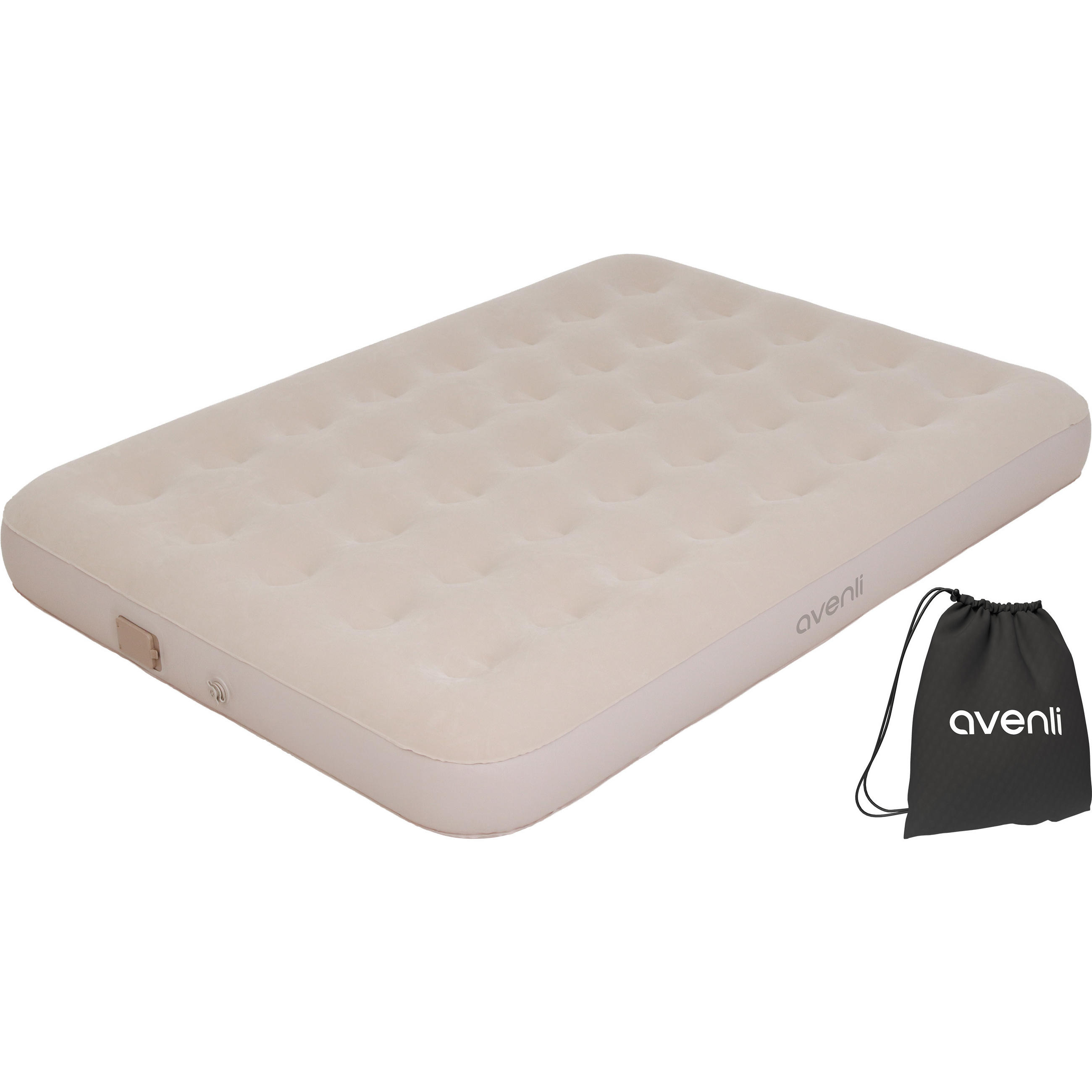 LUFTBETT Luftmatratze selbstaufblasbar Camping CloudCoil beige mit ZenCharge USB Pumpe 191x137x25cm - Beige, Kunststoff (137/191cm) - Avenli