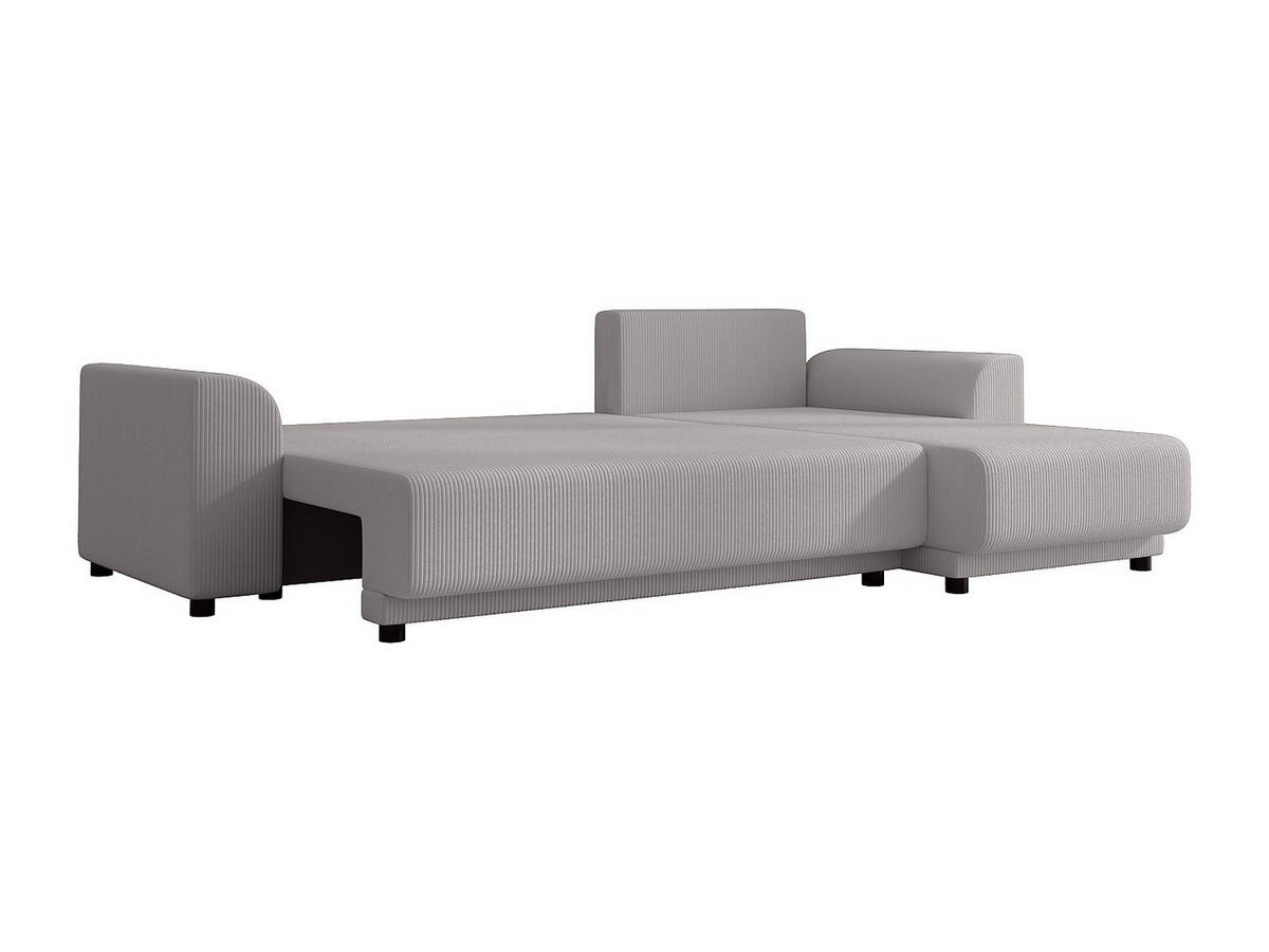 ECKSOFA mit Schlaffunktion - Ecke wechselbar - Cord - Hellgrau - NESSARO - Hellgrau, Textil (240/149cm) - Vente-Unique