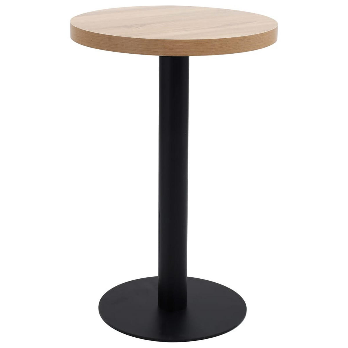 BISTROTISCH Flori rund Hellbraun/Schwarz 50 cm MDF - Schwarz, Holz (50/50/75cm) - DELUKE