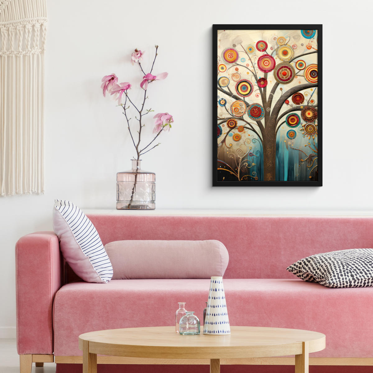 GERAHMTES BILD Baum - Baum des Lebens - Farbe 40x60 cm - Braun, Papier (40/60cm) - MuchoWow