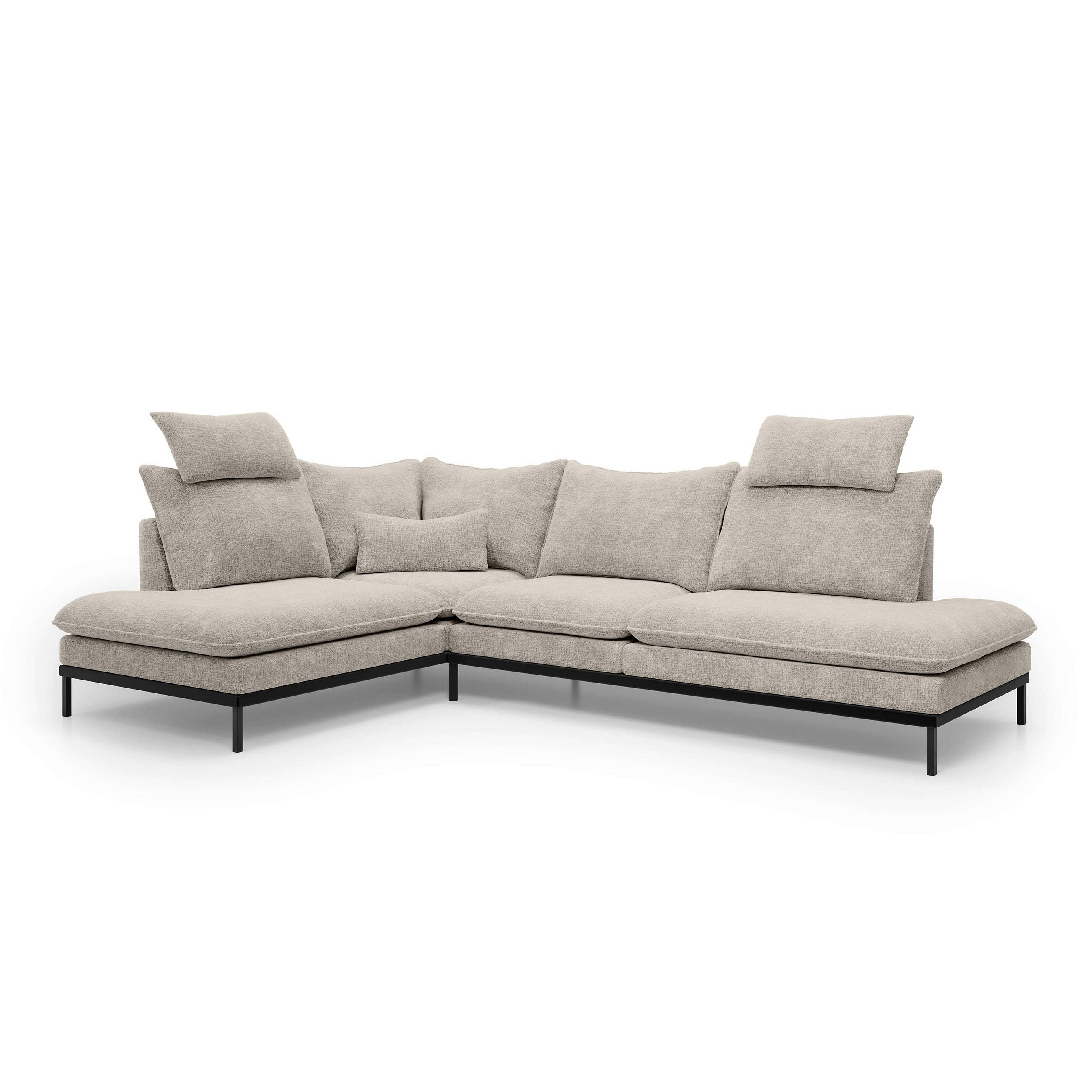 Pillovely Ecksofa Creme 293x90x198 cm