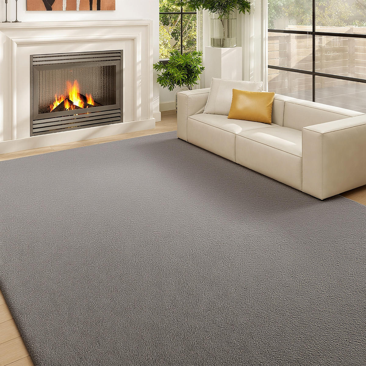 TEPPICH DE-14307 maschinenwaschbar, rutschfest Hellgrau - Hellgrau, Textil (140/200cm) - ComfortXL