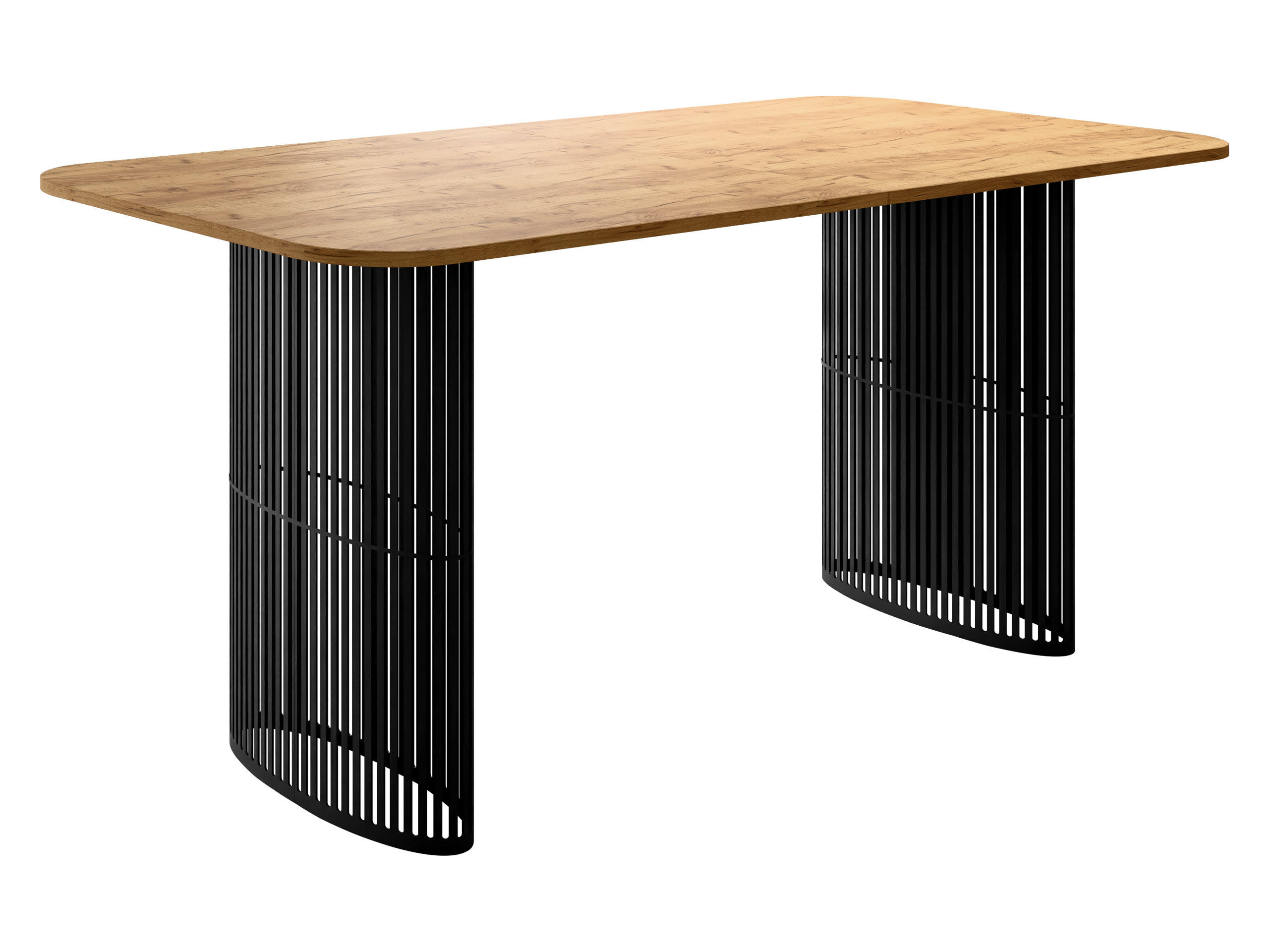 ESSTISCH Arcadia 160 - Eichefarben/Schwarz, Holzwerkstoff/Metall (90/160/76cm) - MIRJAN24