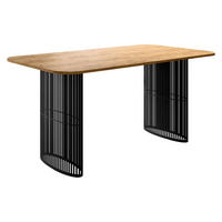 ESSTISCH Arcadia 160 - Eichefarben/Schwarz, Holzwerkstoff/Metall (90/160/76cm) - MIRJAN24