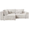 ECKSOFA Pedro Duo mit Schlaffunktion Weiß Cord - Weiß, Textil (246/153cm) - Bromarkt