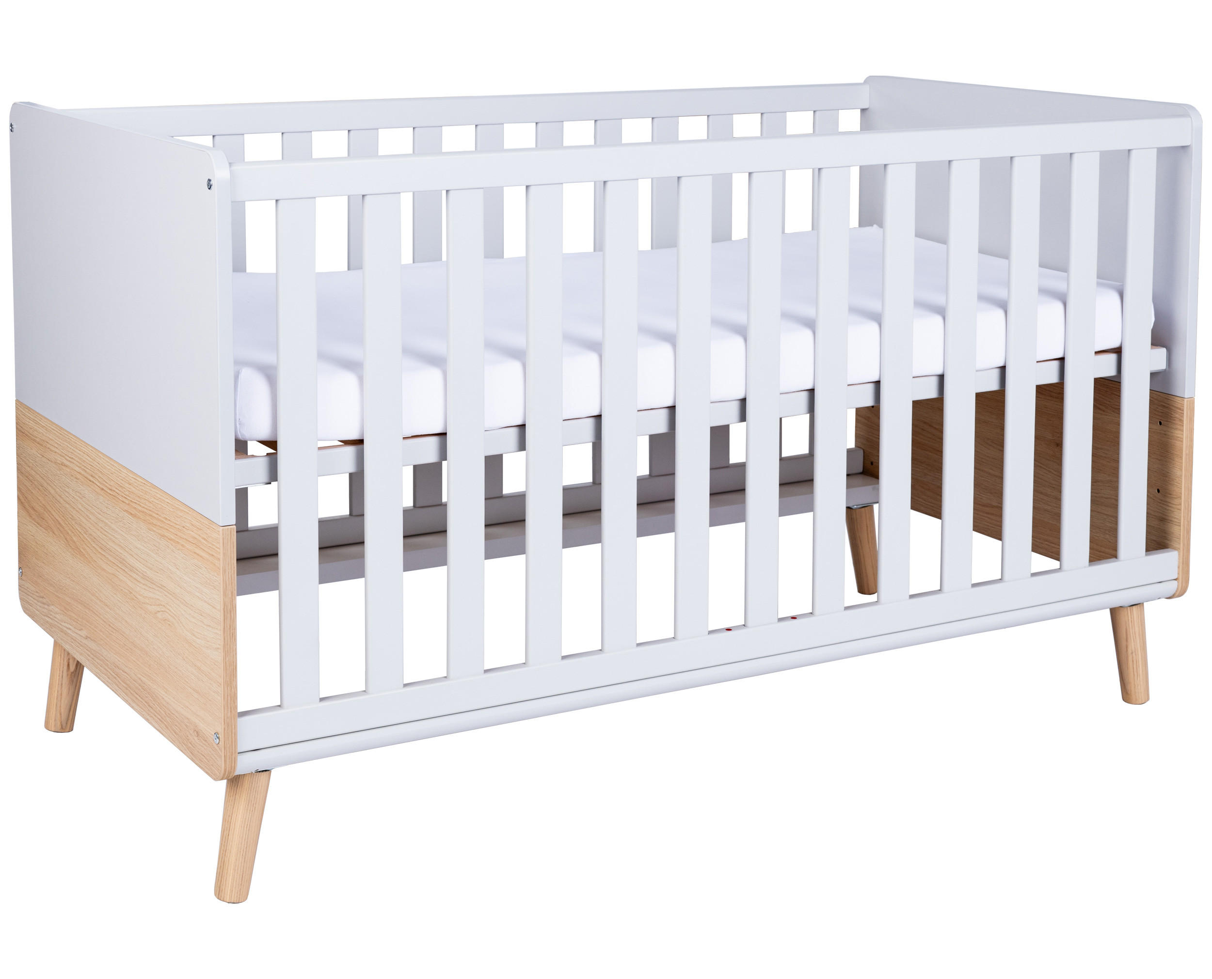 BABYBETT Lovis - Eichefarben/Hellgrau, Holz/Holzwerkstoff (70/140cm) - arthur berndt