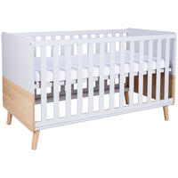 BABYBETT Lovis - Eichefarben/Hellgrau, Holz/Holzwerkstoff (70/140cm) - arthur berndt