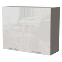 KÜCHENHÄNGESCHRANK Essen W3/90 Weiß Hochglanz / Grau Matt 90 / 32,5 / 72cm - Weiß Hochglanz/Grau, Holz/Holzwerkstoff (90/72/32.5cm) - Feldmann-Wohnen