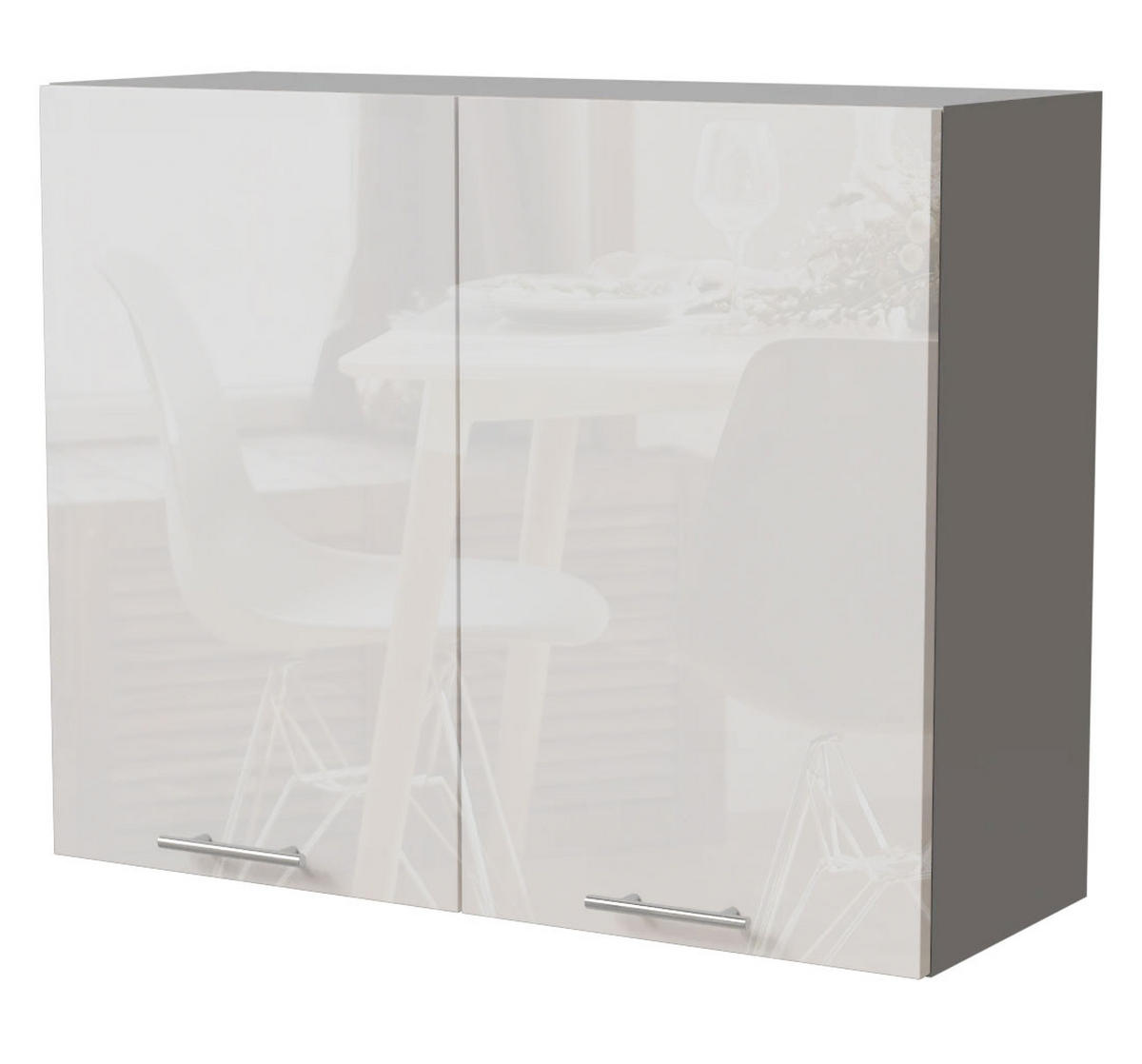 KÜCHENHÄNGESCHRANK Essen W3/90 Weiß Hochglanz / Grau Matt 90 / 32,5 / 72cm - Weiß Hochglanz/Grau, Holz/Holzwerkstoff (90/72/32.5cm) - Feldmann-Wohnen