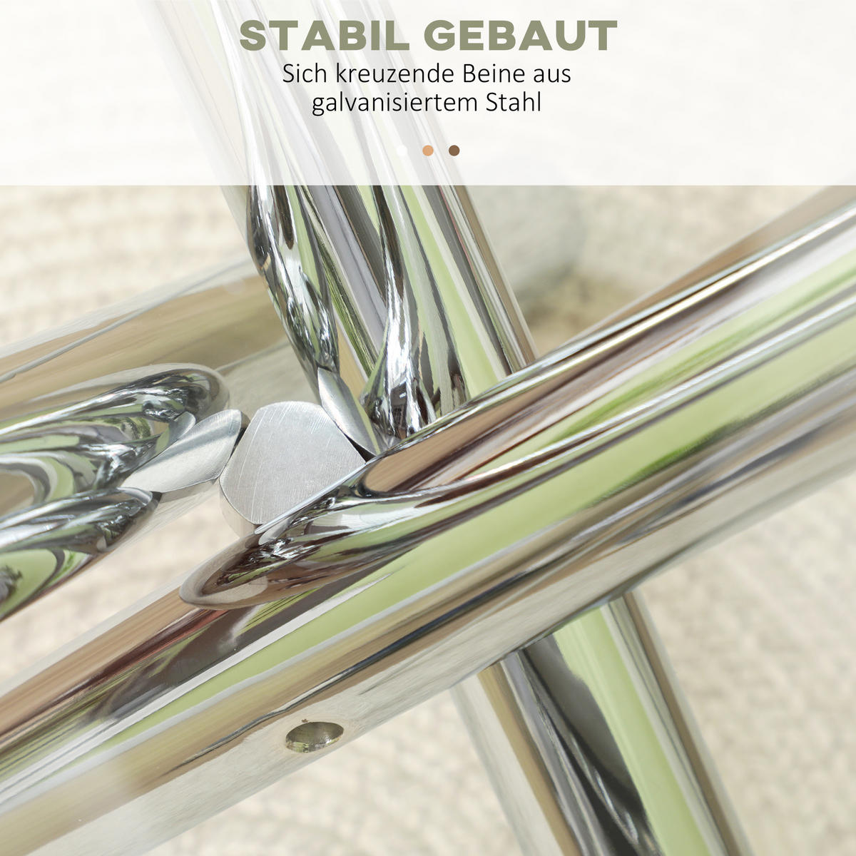 ESSTISCH, Glas, Stahl, Transparent - Transparent, Glas (80/80/74cm) - HOMCOM