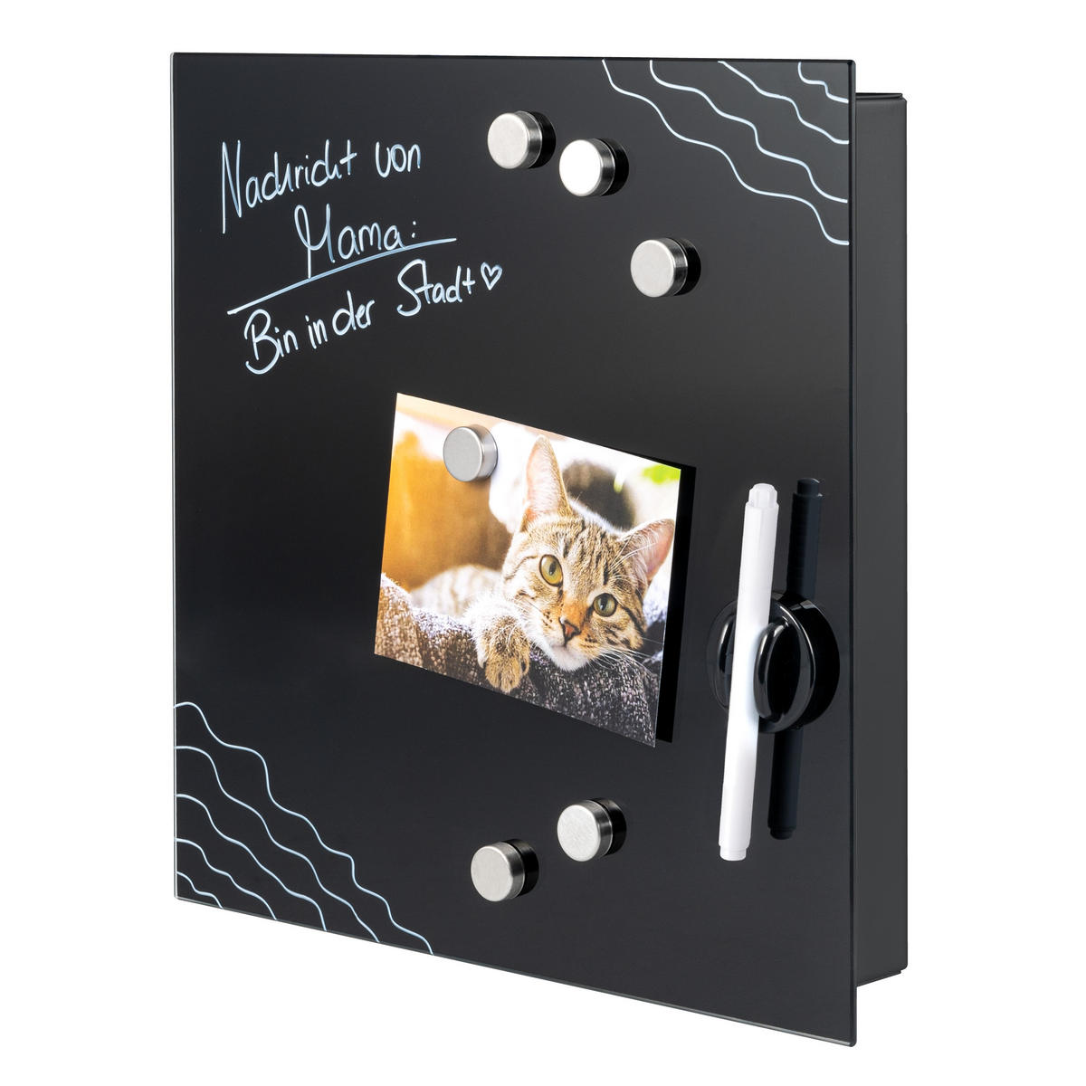 SCHLÜSSELKASTEN XL, schwarz - Schwarz Hochglanz, Metall (35/35/5cm) - bremermann